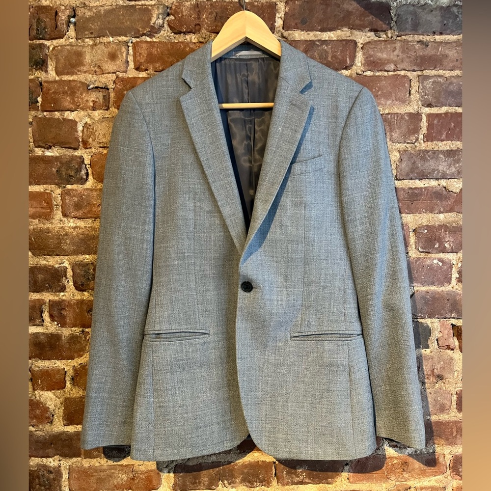 Reiss Men’s Light Blue Wool Elliot Blazer Medium